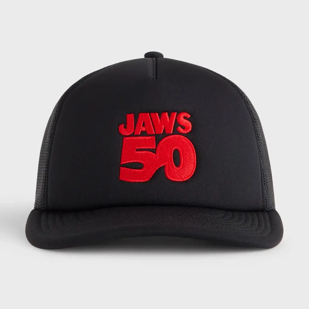 Kith Merch Kith For Jaws 50th Trucker Hat Embroidered Gifts For Movie Fans -WearandDecor