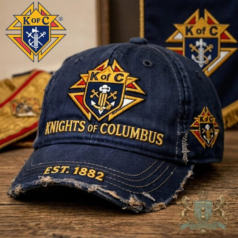 Knights Of Columbus Distressed Đa Hat EST 1882 K Of C Ball Cap Gift For Men
