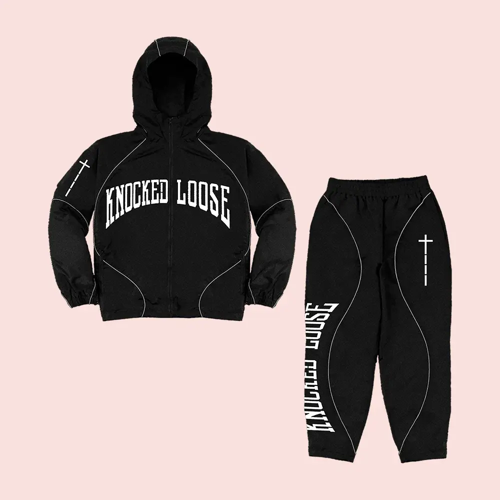 Knocked Loose Merch Faith Cross Zip Hoodie And Sweatpants Music Apparel Knocked Loose Fan Gift