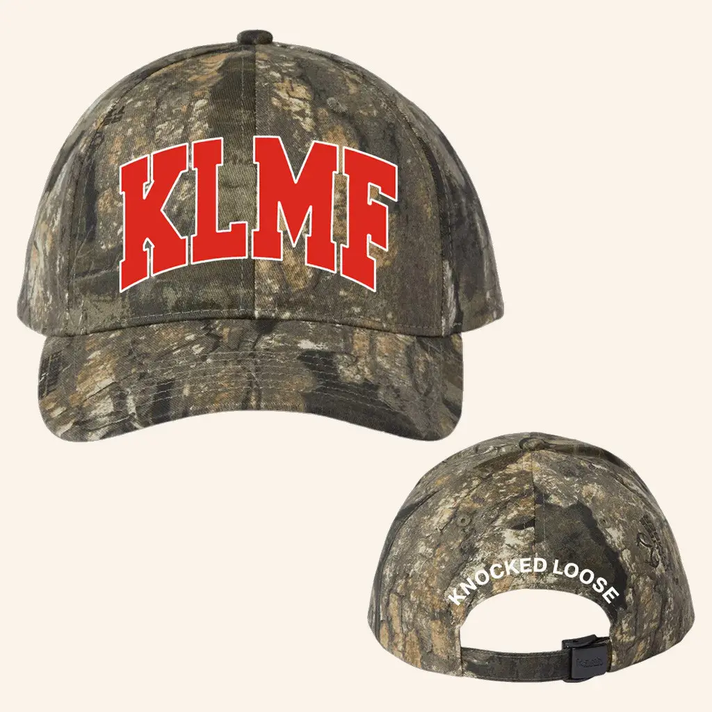 Knocked Loose Merch Knocked Loose KLMF Arch Real Tree Camo Hat Embroidered Gifts For Dad - Wear&Decor Knocked Loose Merch Knocked Loose KLMF Arch Real Tree Camo Hat Embroidered Gifts For Dad - Wear&Decor - Image 1