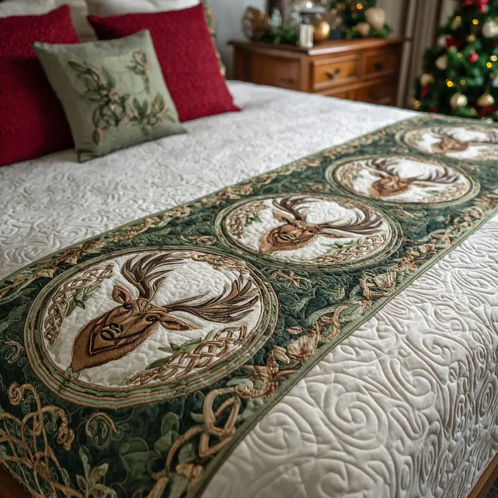 Knot Beast Quilted Bed Runner Celtic Knot Beast Religious-Themed Home Gift
