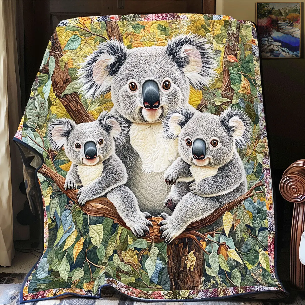 Koala Family Quilt Blankets Best Throw Blanket Father's Day Presents For Dad To Be
