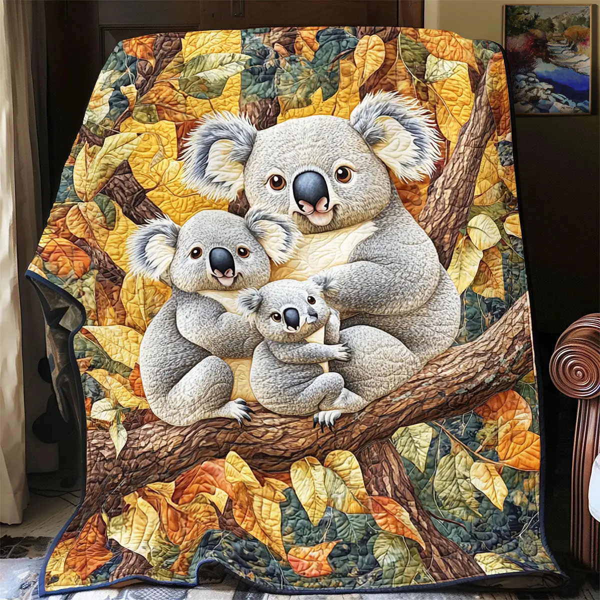 Koala Family Quilt Blankets Best Throw Blanket Father's Day Presents For Son