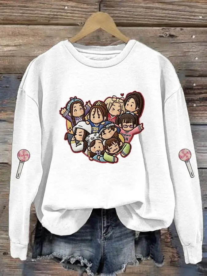 Korean Pop Girl Group Sweatshirt Cute Concert Merch Clothing Gift For TWICE Fans