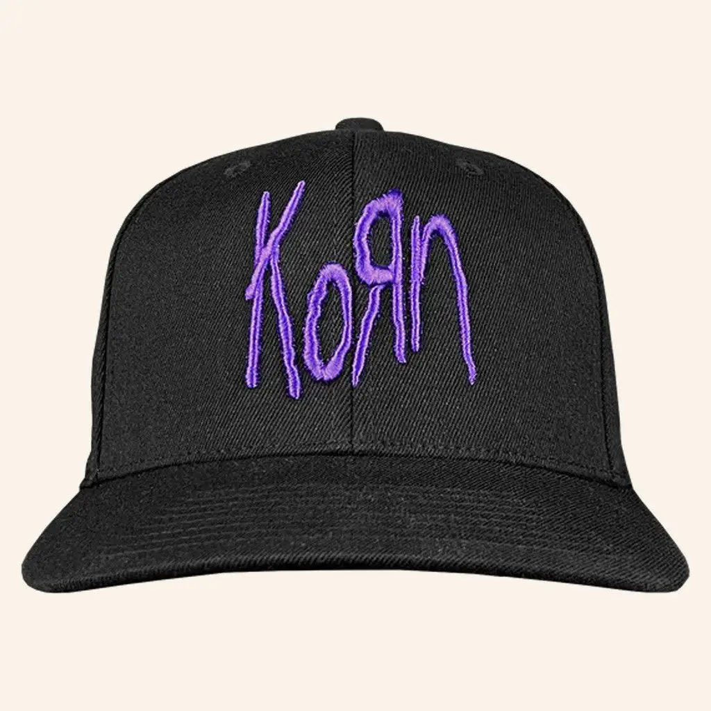 Korn Merch Purple Logo Embroidered Hat Presents For Music Lovers -WearandDecor