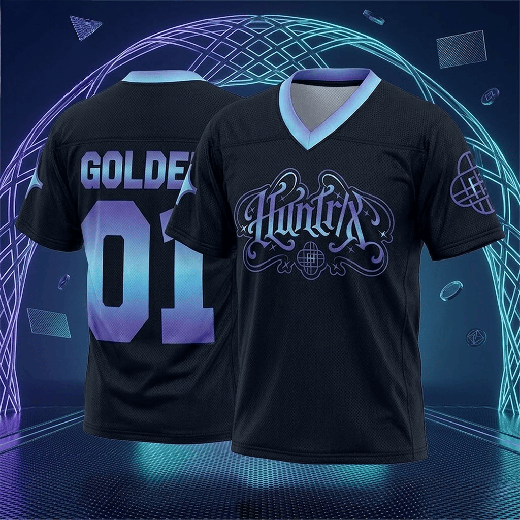 Kpop Demon Hunters Huntrix Golden Mesh Jersey 2026 Kpop Apparek Gifts For BFF