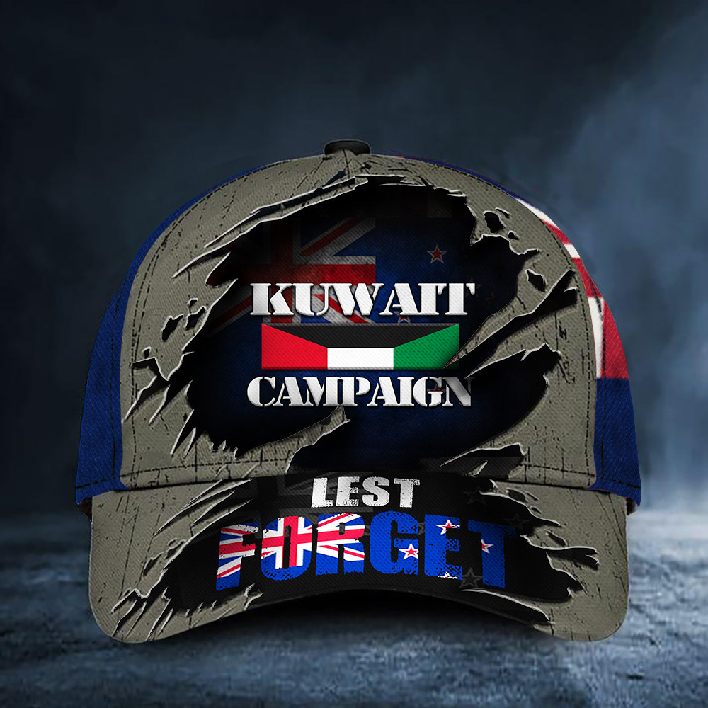Kuwait Campaign Lest Forget New Zealand Hat Remembrance Day Patriots Merch
