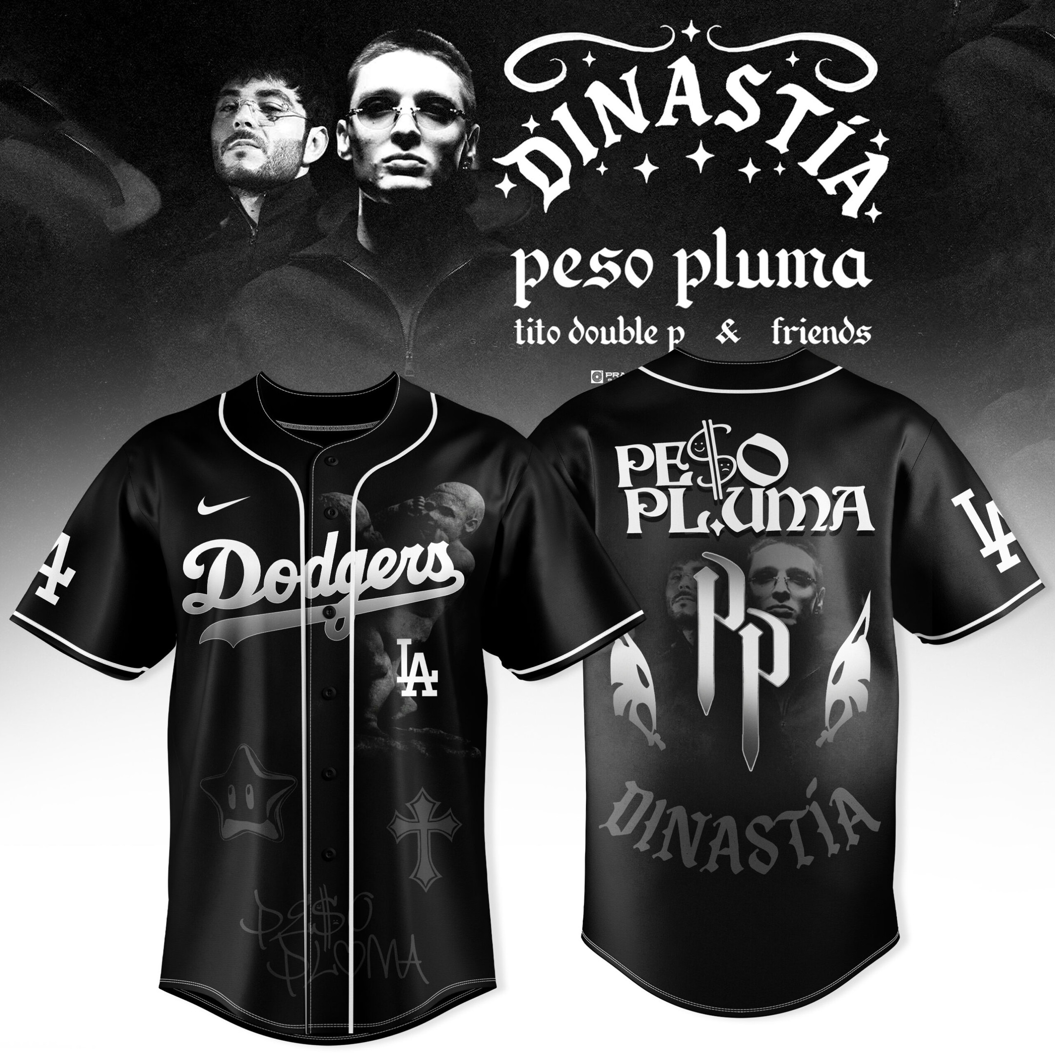 LA Dodgers Dinast A Tour 2026 Jersey Peso Pluma Dodgers Dinastia Merch Music Fan Gift