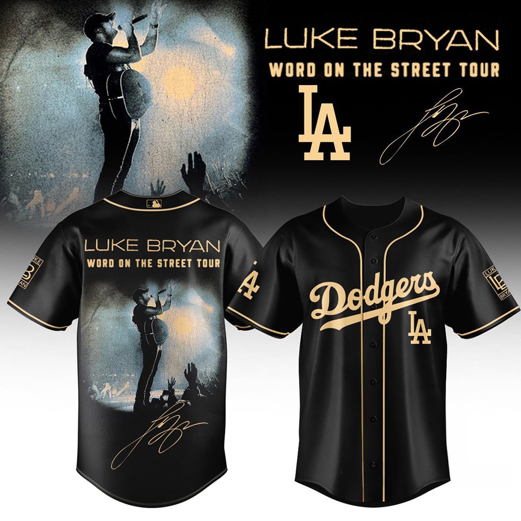 LA Dodgers Luke Bryan Word On The Street Tour Signature 2026 Baseball Jersey Dodgers Merch