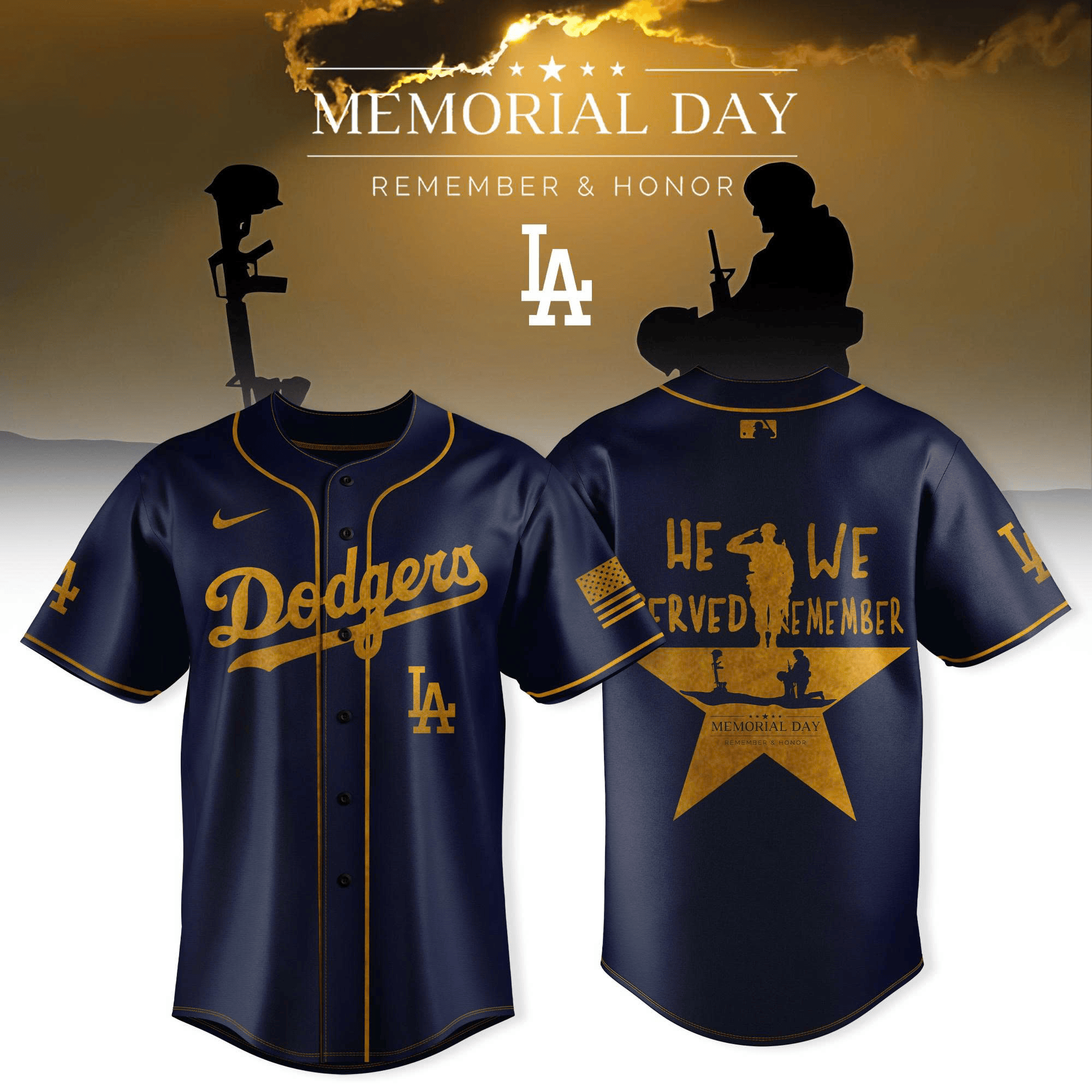 LA Dodgers Memorial Day Jersey Military Tribute Gift for Fathers Day