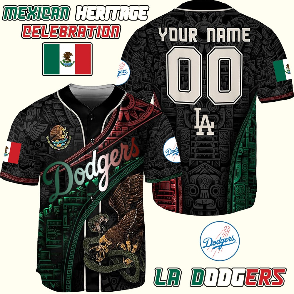 LA Dodgers Mexican Heritage Jersey LA Dodgers Mexican Merch Gift For Sports Family