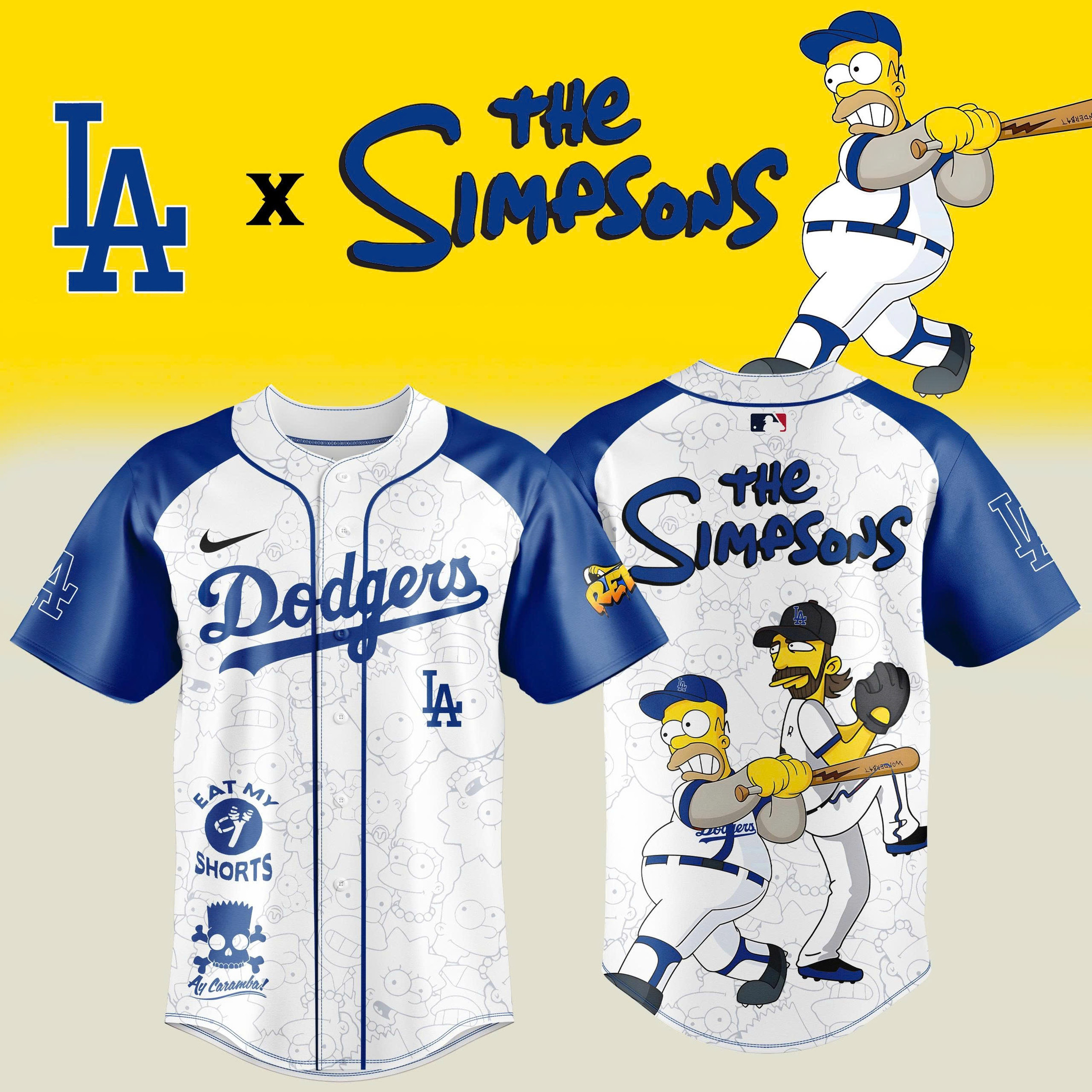 LA Dodgers MLB X The Simpsons 2026 Jersey LA Dodgers The Simpsons Merch Gift For Fans
