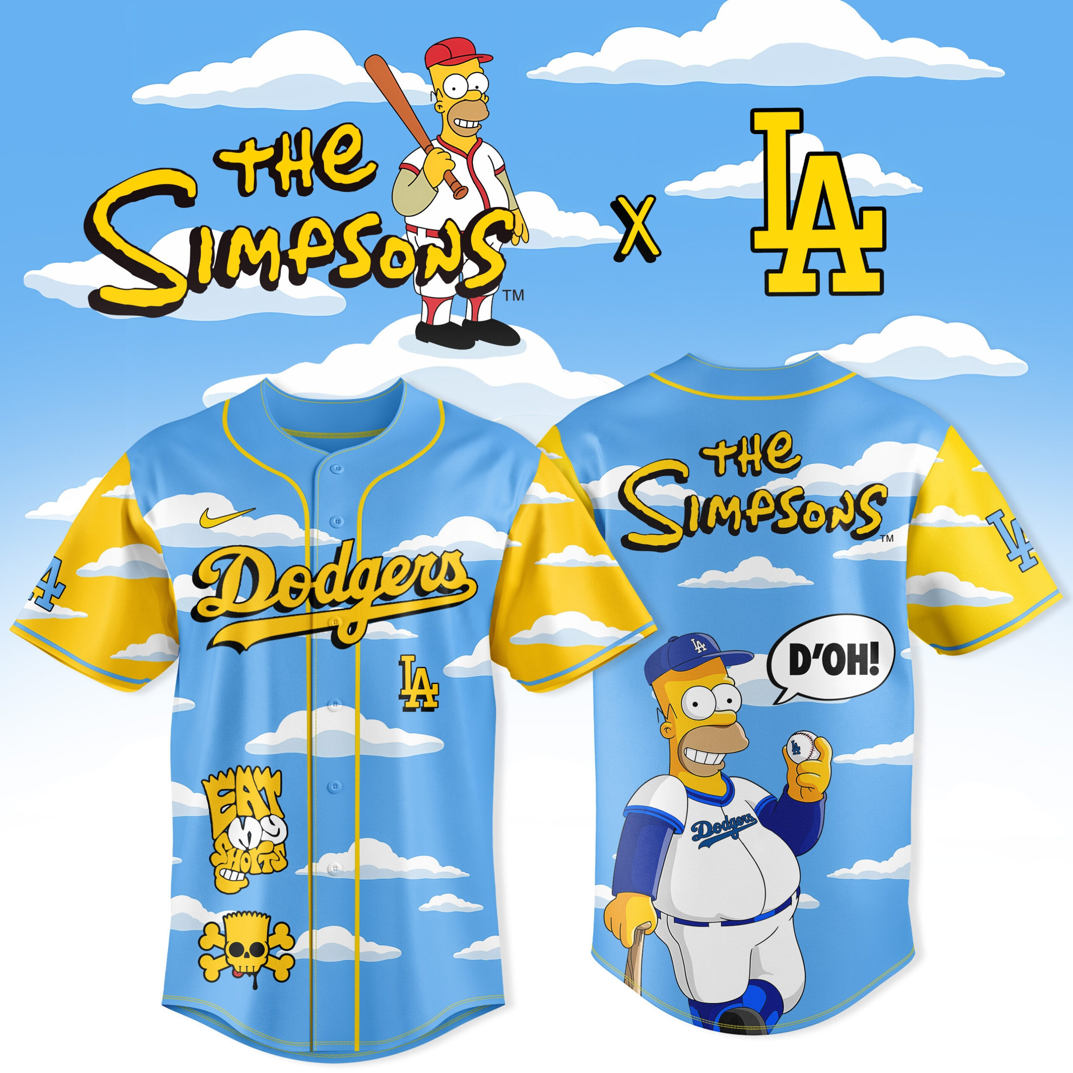 LA Dodgers MLB X The Simpsons 2026 Jersey The Simpsons Dodgers Merch Gift For Game Day