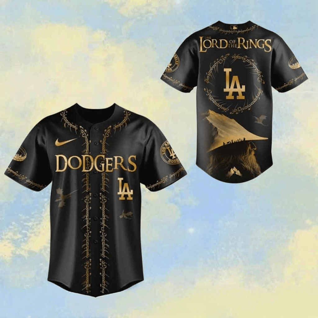 LA Dodgers The Lords Of The Rings 25Th Anniversary Baseball Jersey Dodgers Merch For Fans