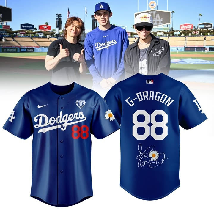LA Dodgers X G-Dragon Jersey Dodgers G-Dragon BIG BANG Merch Music Lover Gift