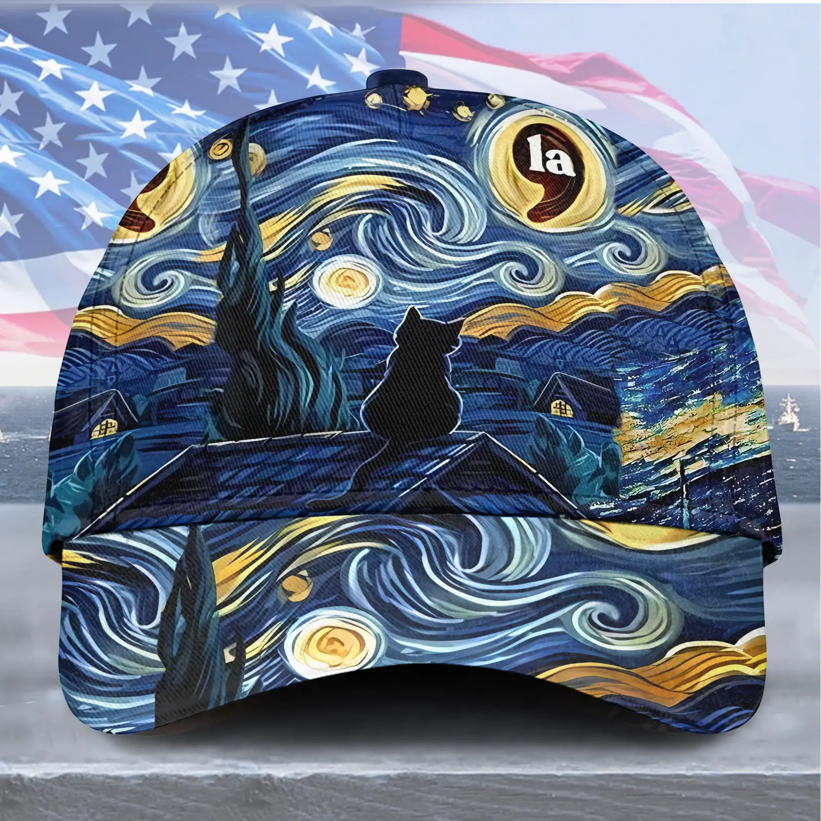 ,La Harris Walz 2024 Van Gogh's Art Hat Childless Cat Lady Political Hat Harris Walz Merch