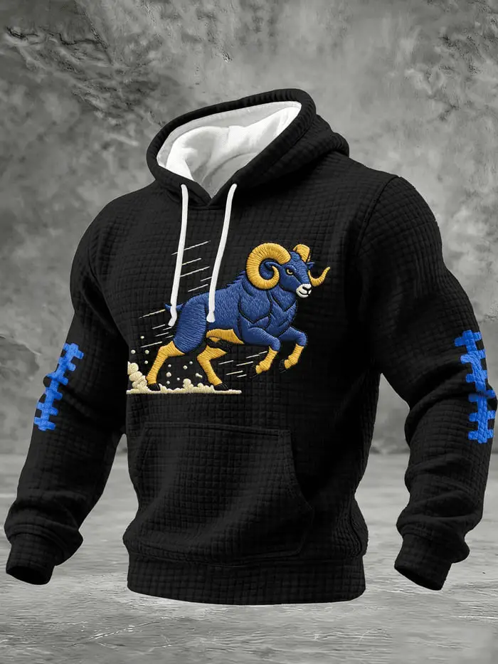 LA Rams Merch Hoodie Waffle Rams Football Apparel Best Mens Game Day Outfit