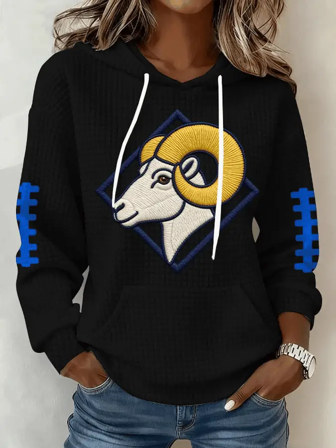 LA Rams Merch Hoodie Waffle Rams Football Clothing for Game Day Gift for Mom