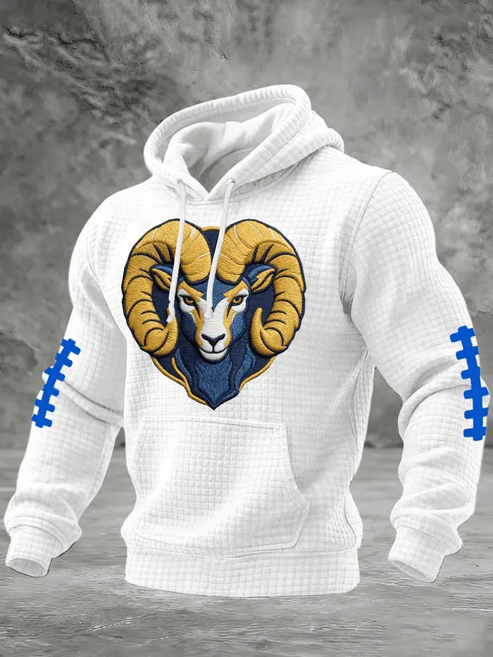 LA Rams Merch Rams Football Hoodie Waffle LAR Pride Store Gift for Sports Fans
