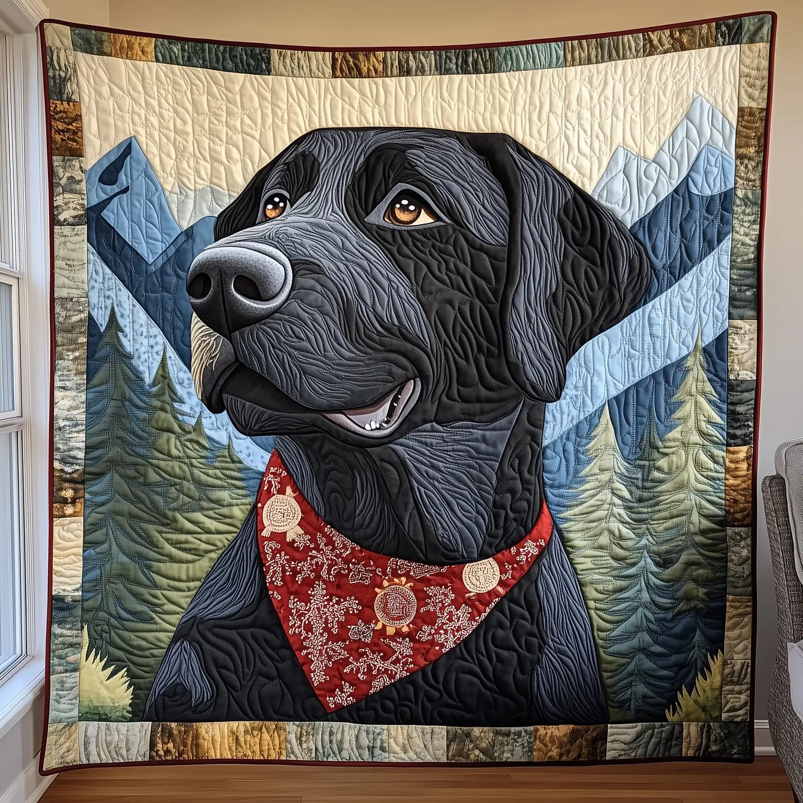 Lab Snuggles Quilted Blanket Charming Dog Design Quilt Black Labrador Gifts For Dog Lovers Lab Snuggles Quilted Blanket Charming Dog Design Quilt Black Labrador Gifts For Dog Lovers - Image 1