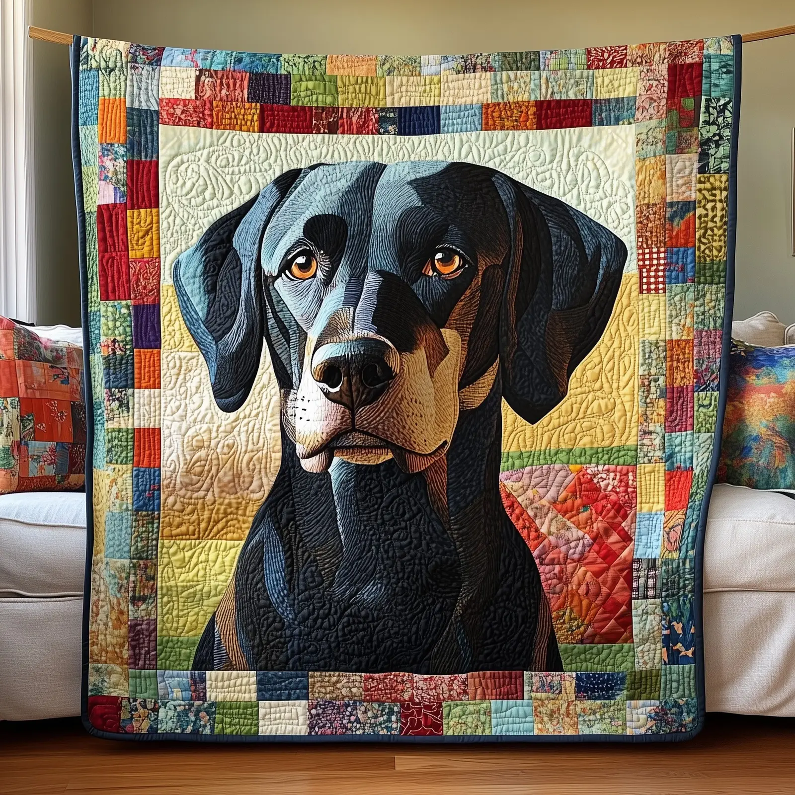 Lab Snuggles Quilted Blanket Premium Lab Dog Blanket Black Labrador Gifts For Dog Lovers