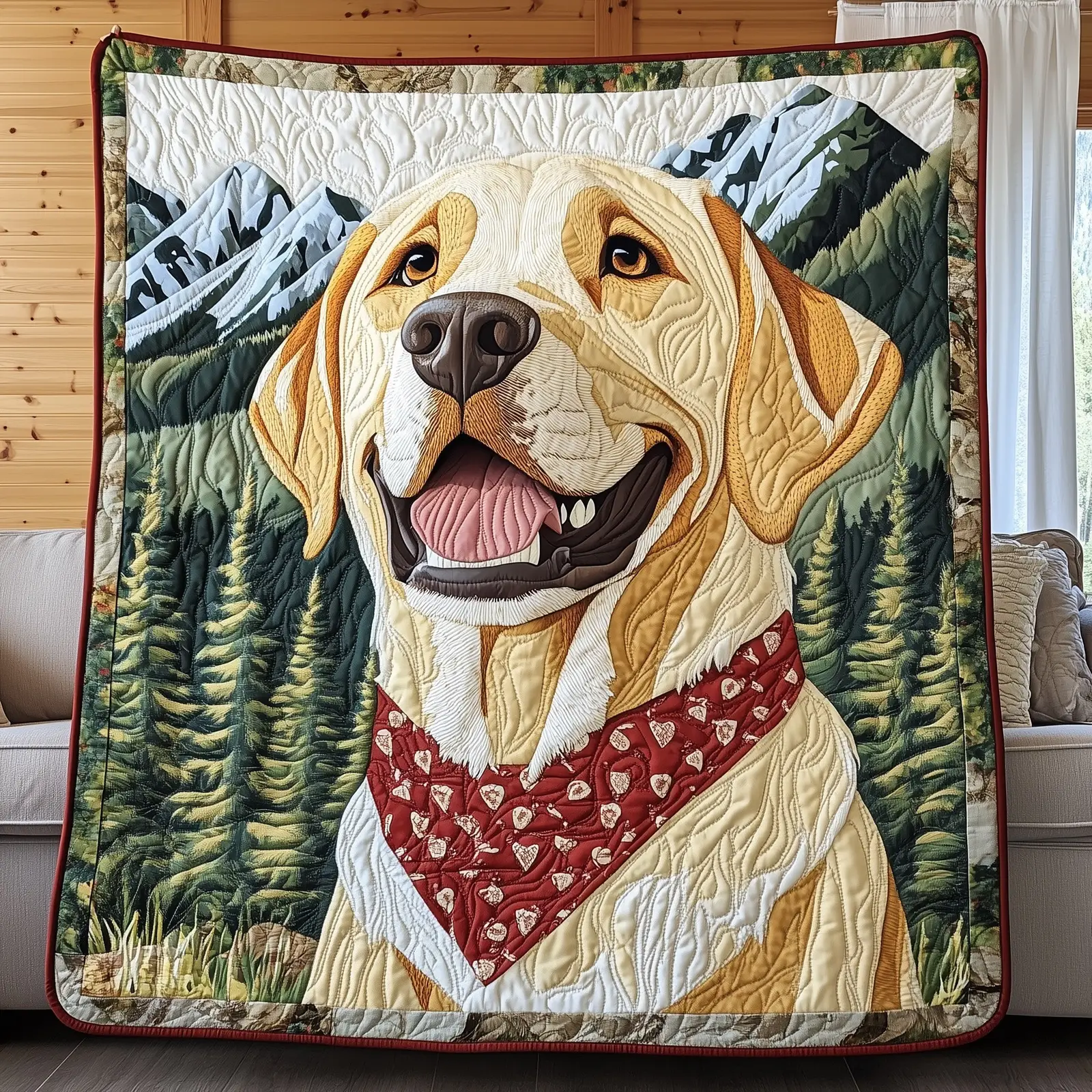 Lab Snuggles Quilted Blanket Snuggle Time Pet Quilt Labrador Gifts For Dog Lovers