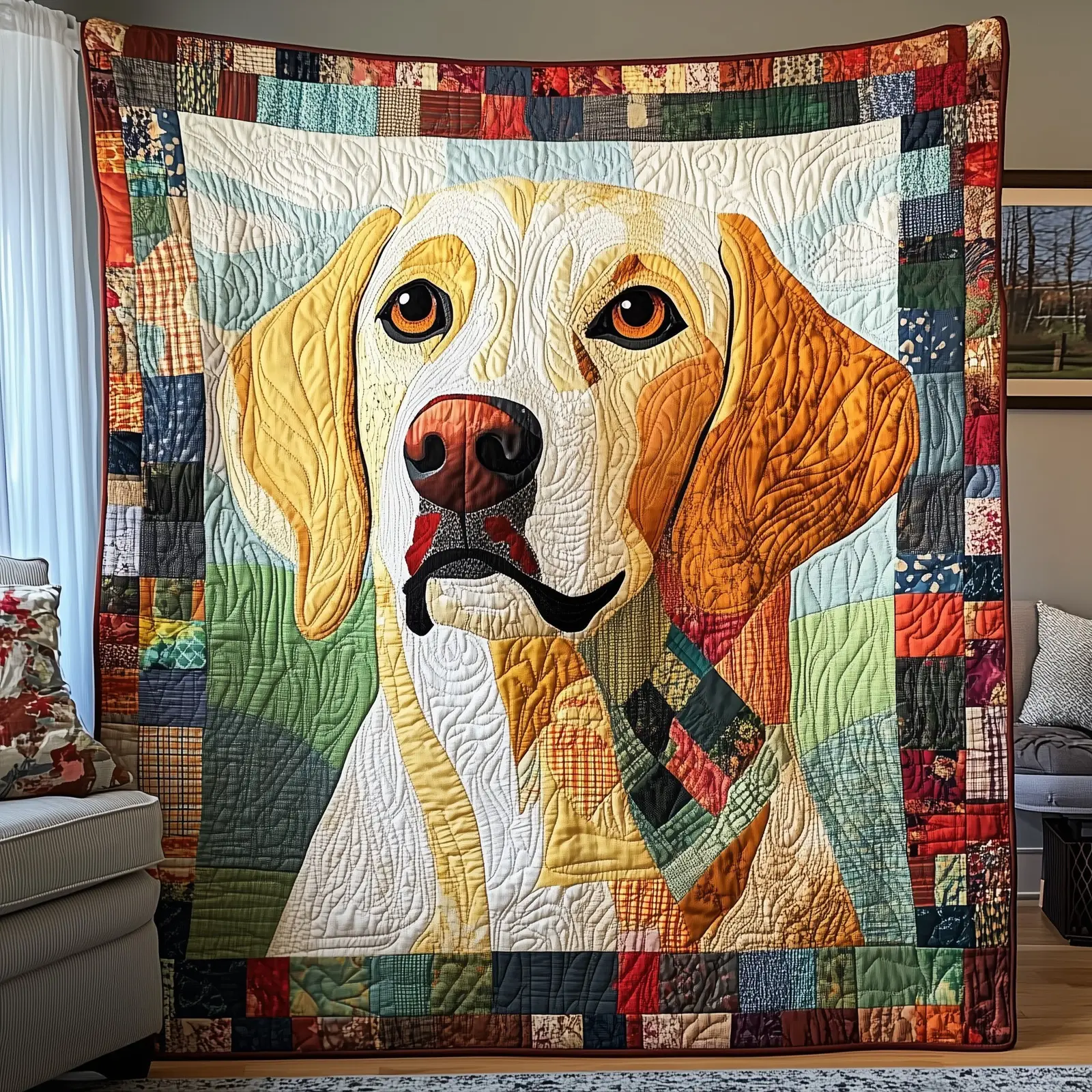 Lab Snuggles Quilted Blanket Warm And Plush Pet Cover Labrador Gifts For Dog Lovers
