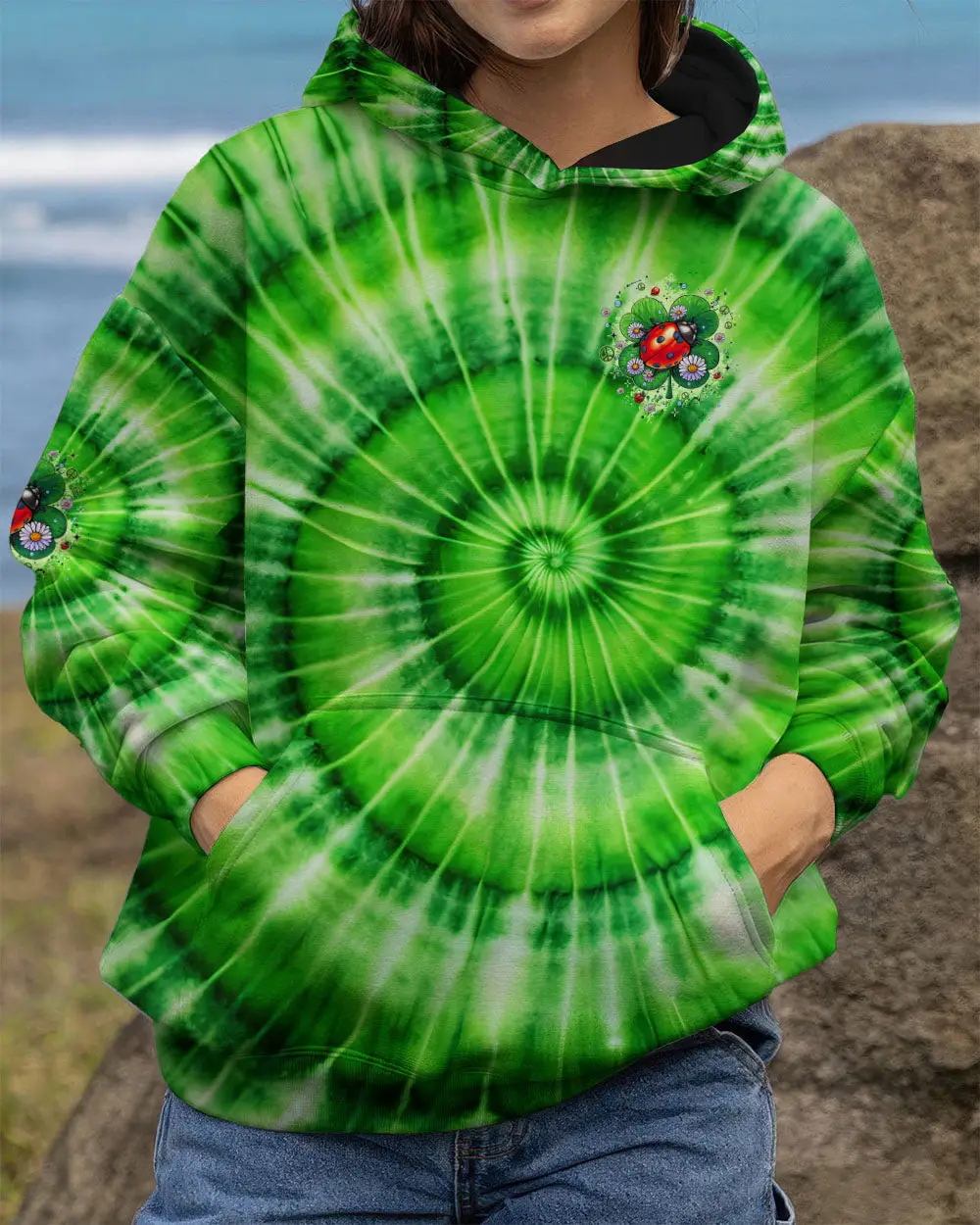 Ladybug Butterfly Kisses And Ladybug Hugs Tie Dye Hoodie Vibrant Colors Gift For Bestie Ladybug Butterfly Kisses And Ladybug Hugs Tie Dye Hoodie Vibrant Colors Gift For Bestie - Image 1