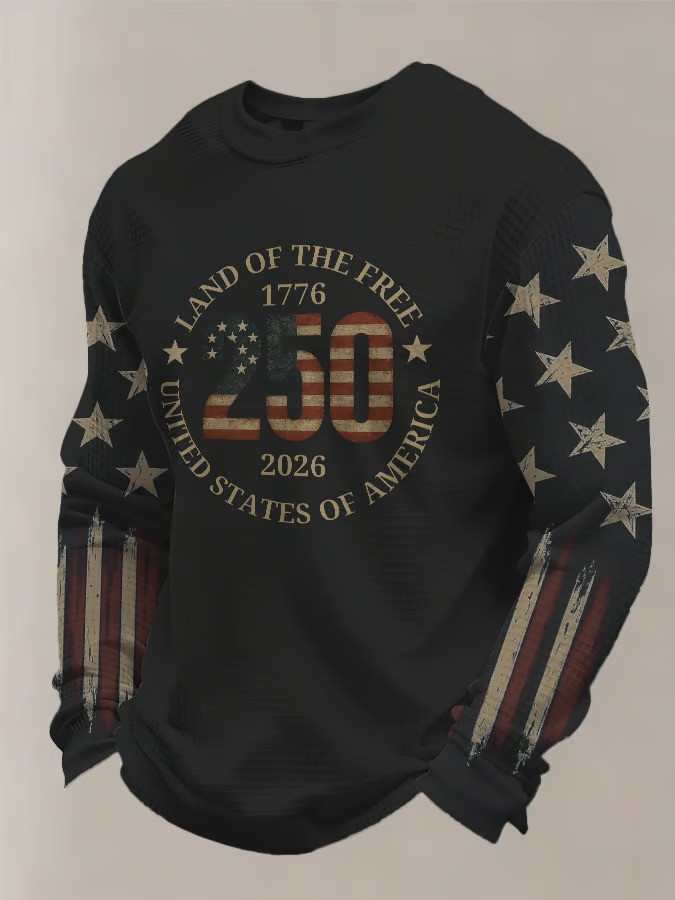Land Of The Free 250 Years 1776 2026 United States Of America Long Sleeve Shirt Patriotic Gift For Dad