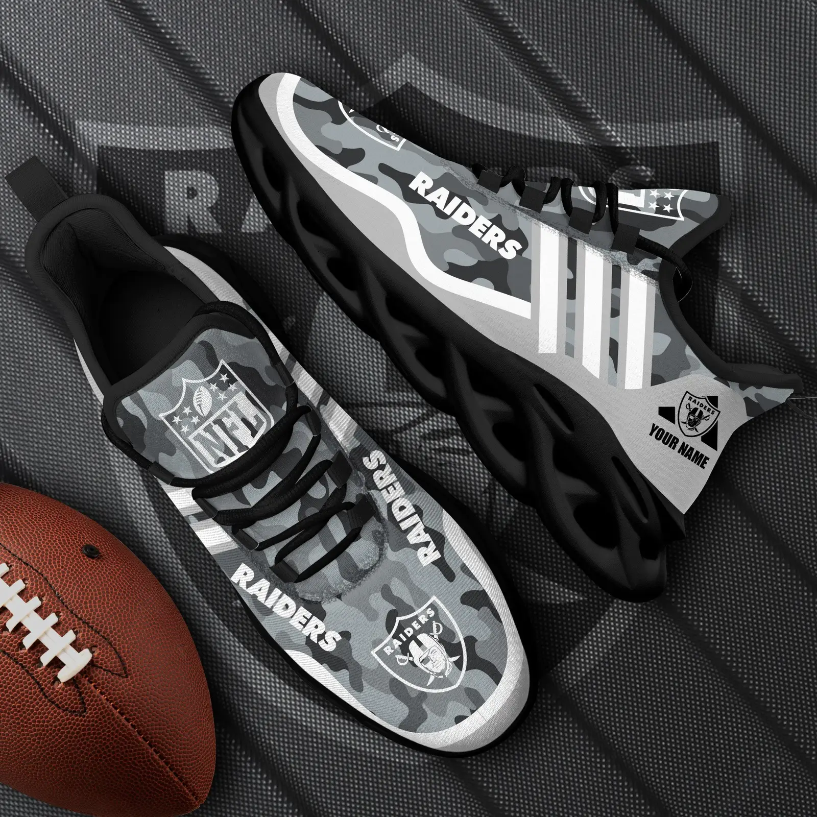 Las Vegas Raiders Black Max Soul Shoes 2026 Versions Custom Name 430
