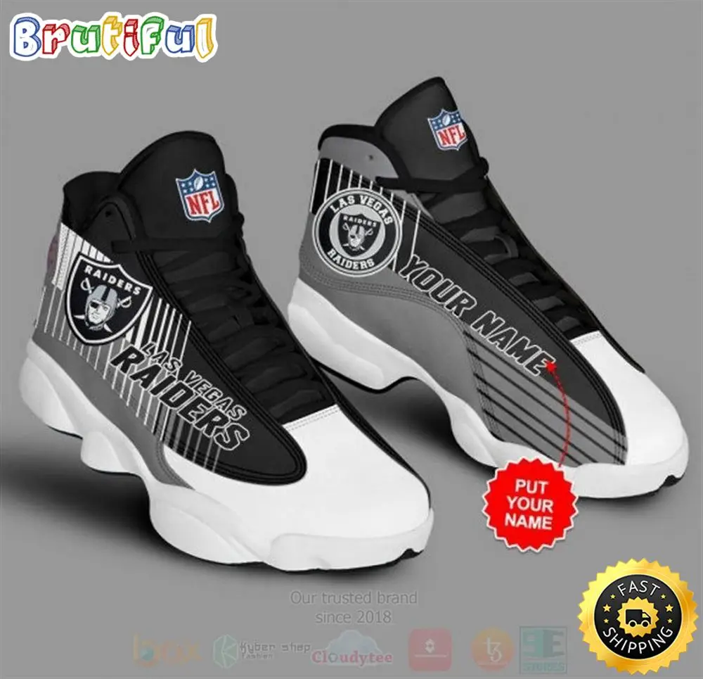 Las Vegas Raiders Football Nfl Custom Name Air Jordan 13 Shoes