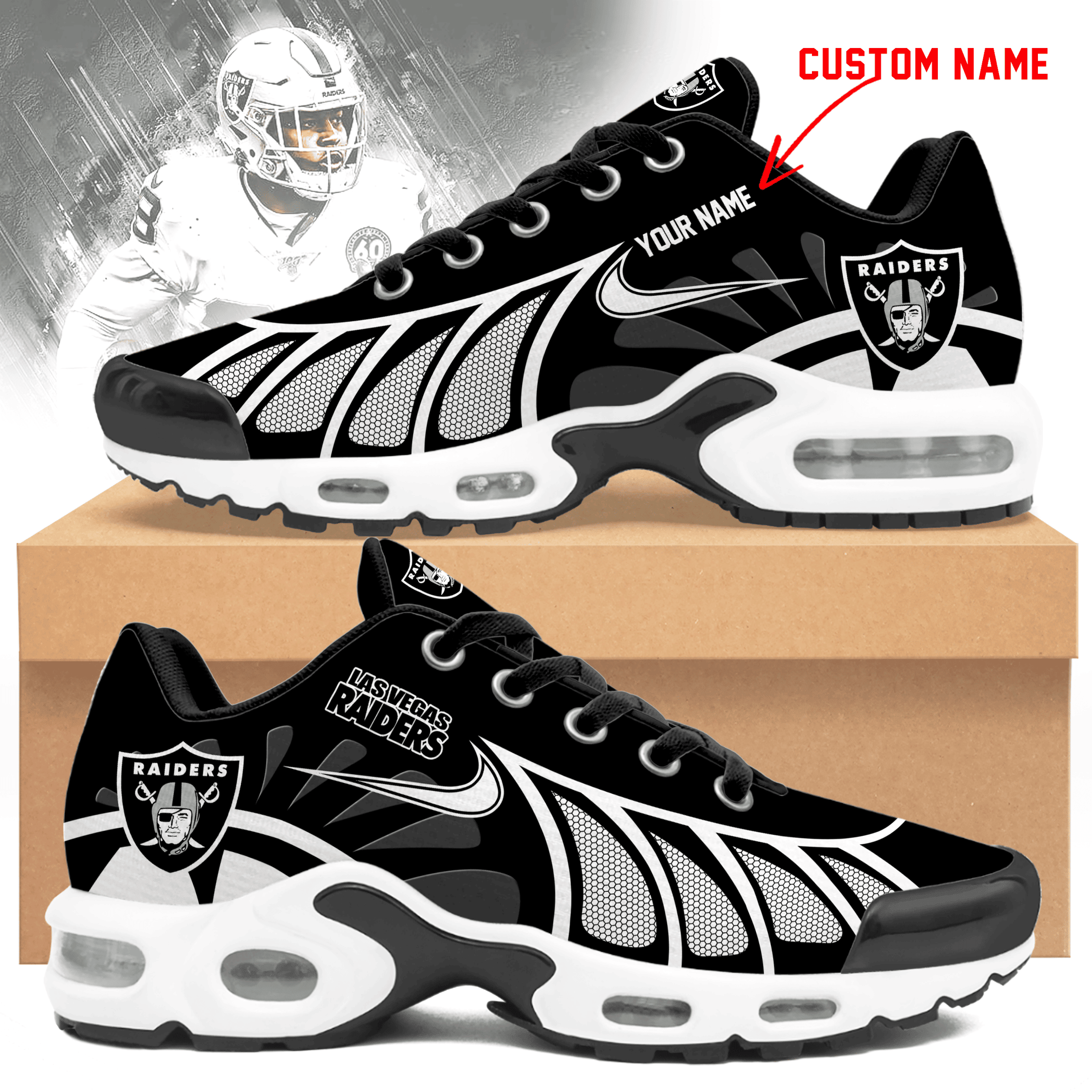 Las Vegas Raiders Personalized Air Max Shoes Td 050625