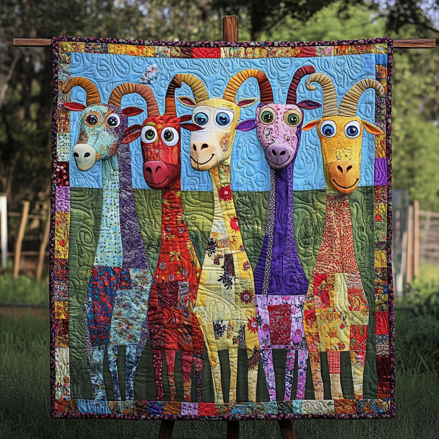 Laughing Livestock Quilted Blanket Christmas Throw Blanket Goat Themed Gifts Laughing Livestock Quilted Blanket Christmas Throw Blanket Goat Themed Gifts - Image 1