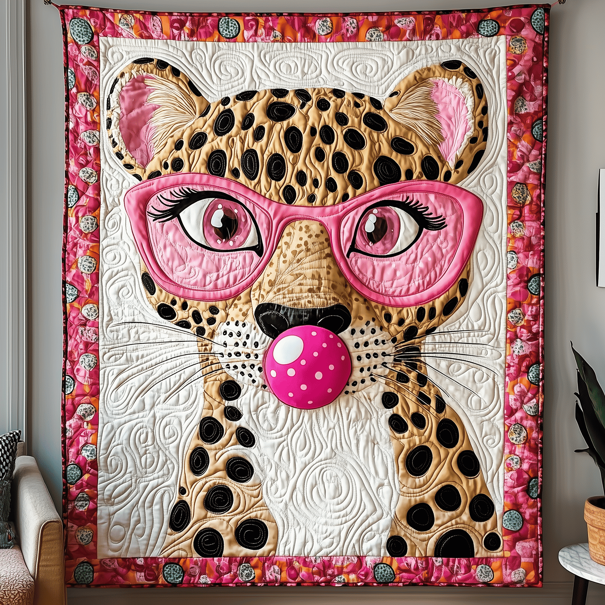 Leopard Lady Quilted Blanket Artisan Home Decor Best Valentines Gifts For Her