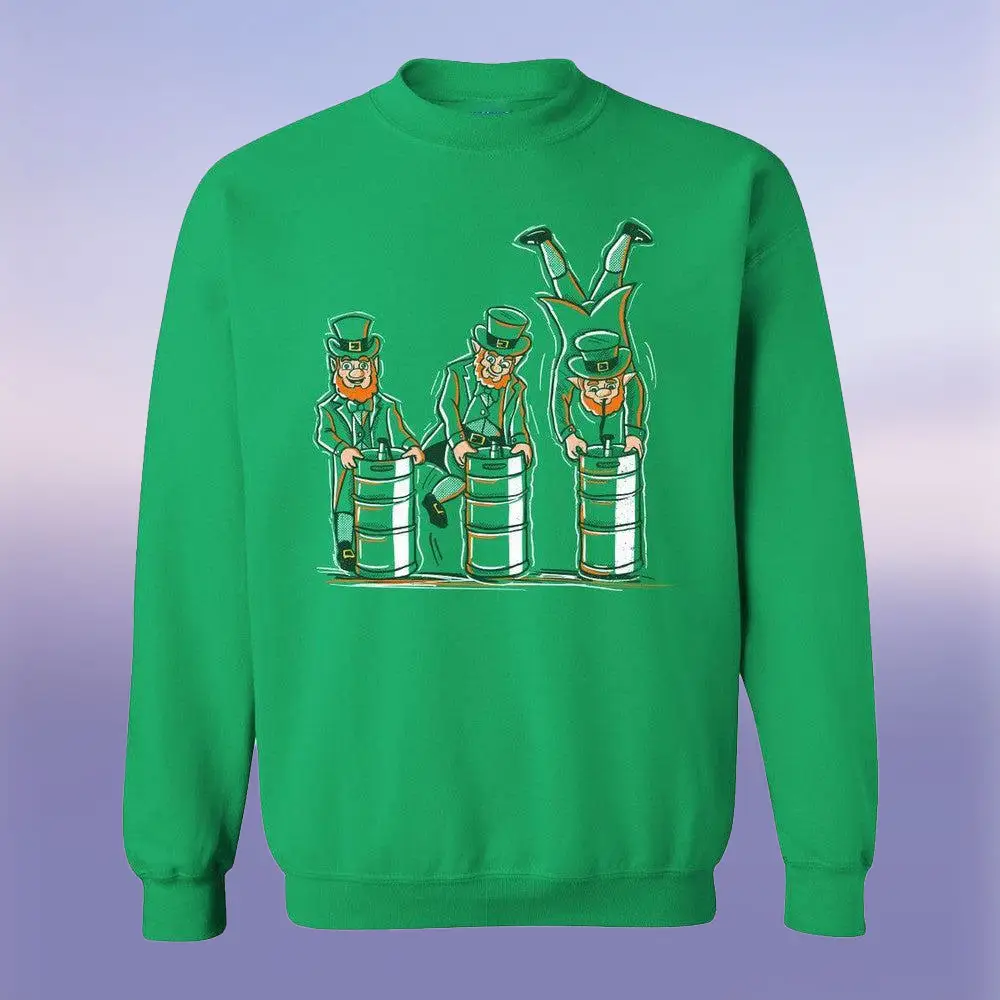 Leprechaun Keg Stand Sweatshirt Saint Patrick's Day Outfit Funny Irish Gift