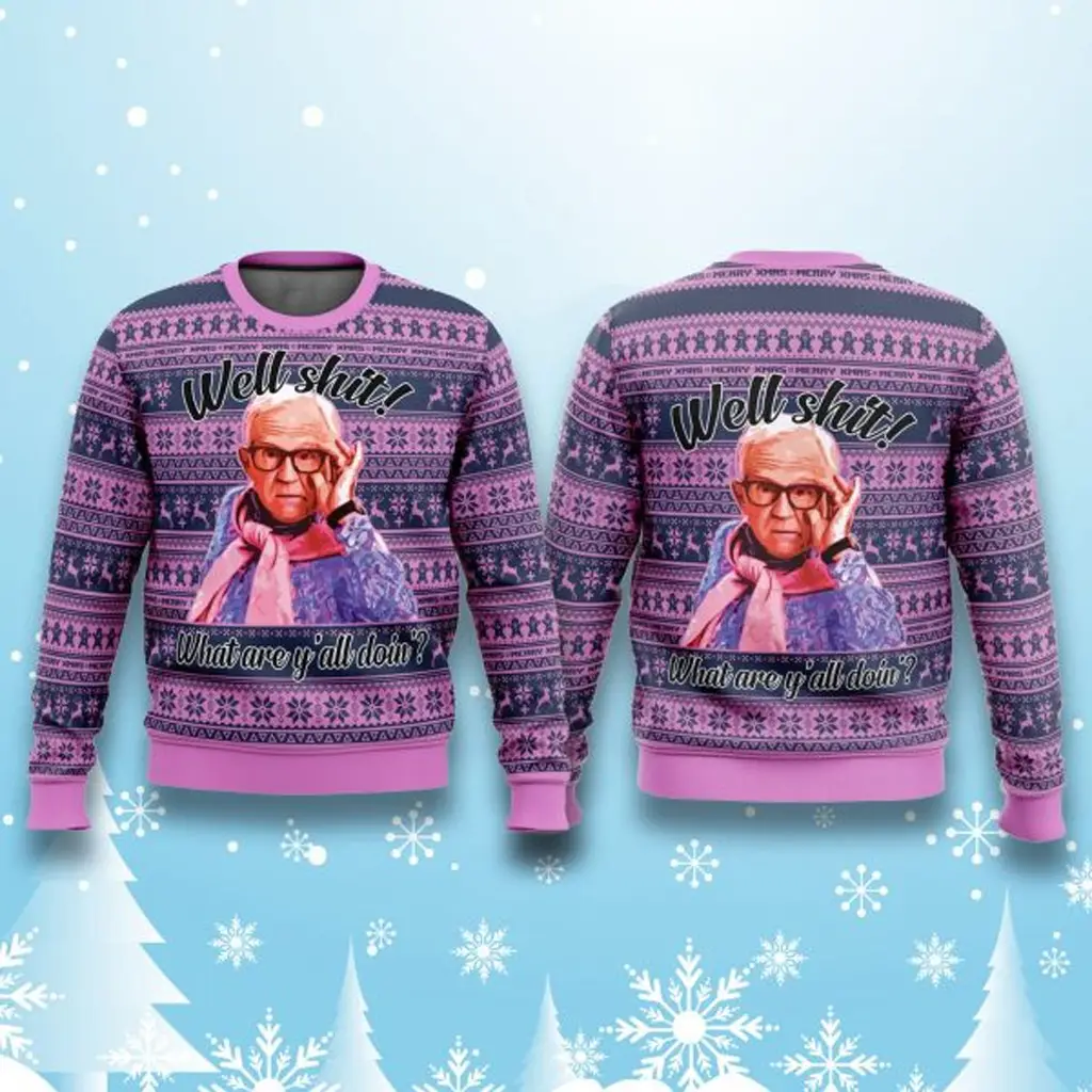 Leslie Jordan Well Shit Christmas Ugly Sweater Xmas Gifts For Father - WearandDecor