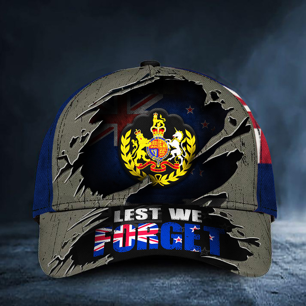 Lest We Forget New Zealand Flag Hat British Army Logo Patriotic Merchandise Veteran Gift Ideas