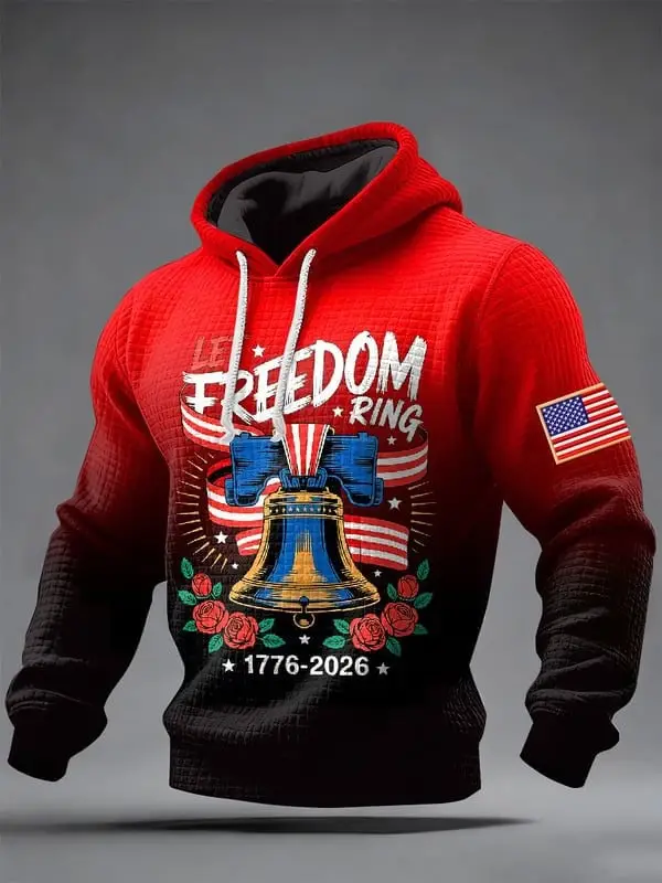 Let Freedom Ring Waffle Hoodie USA Flag 250Th Anniversary Clothing Gift For Him