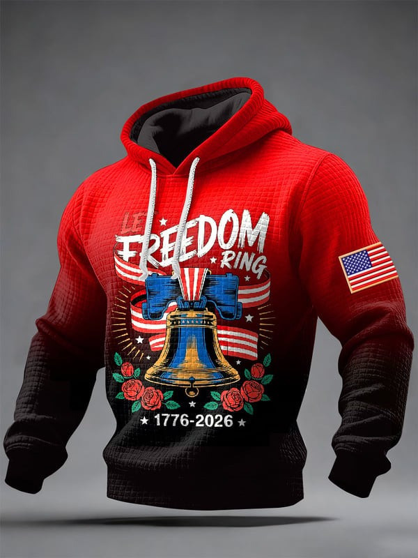 Let Freedom Ring Waffle Hoodie USA Flag 250Th Anniversary Clothing Gift For Him Let Freedom Ring Waffle Hoodie USA Flag 250Th Anniversary Clothing Gift For Him - Image 1