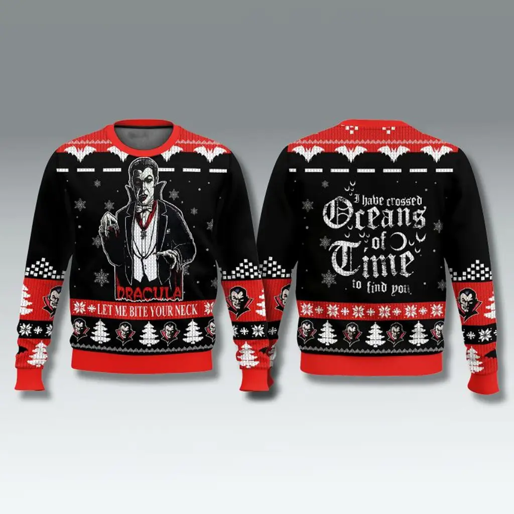 Let Me Bite Your Neck Dracula Ugly Christmas Sweater Christmas Presents For Husband - WearandDecor Let Me Bite Your Neck Dracula Ugly Christmas Sweater Christmas Presents For Husband - WearandDecor - Image 1