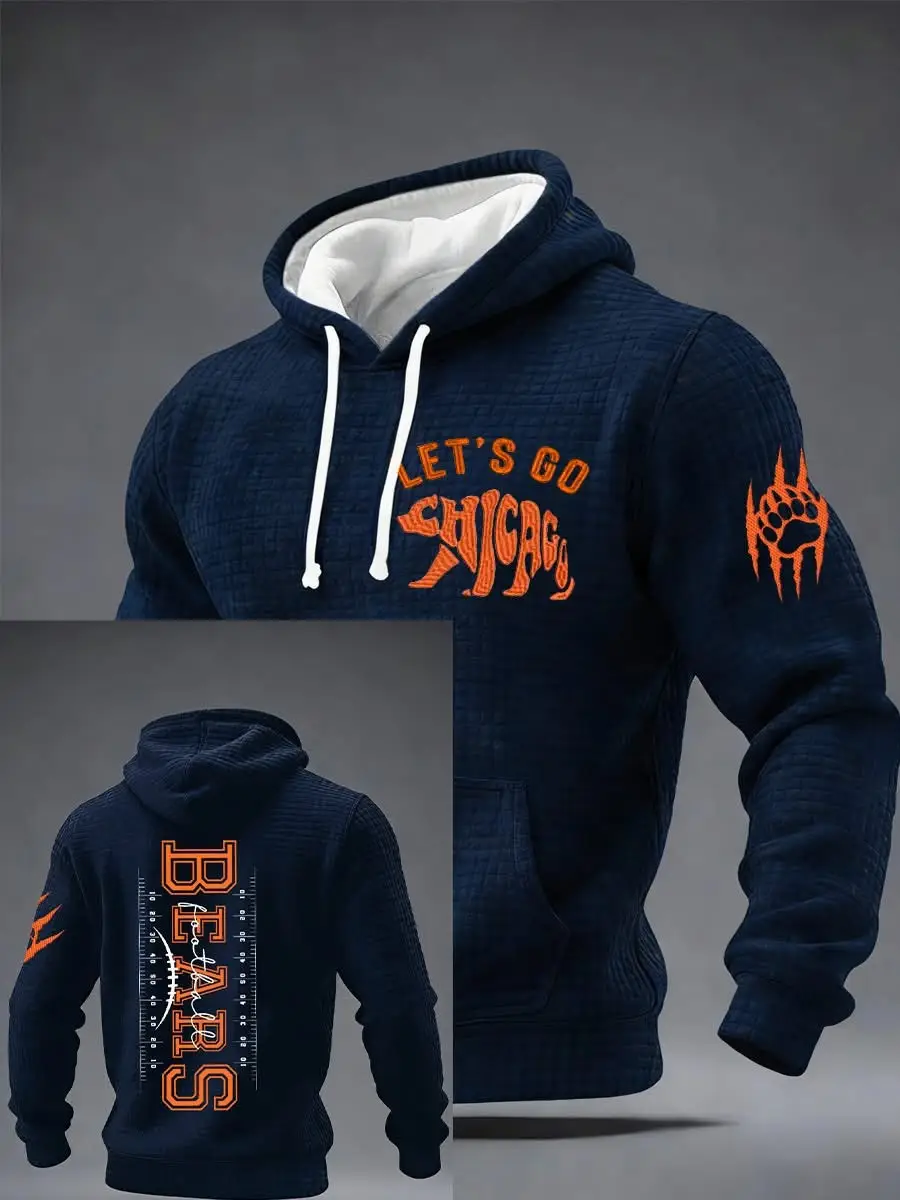 Let's Go Chicago Bears Hoodie Mens Game Day Outfits Chicago Bears Football Merch Fan Gifts