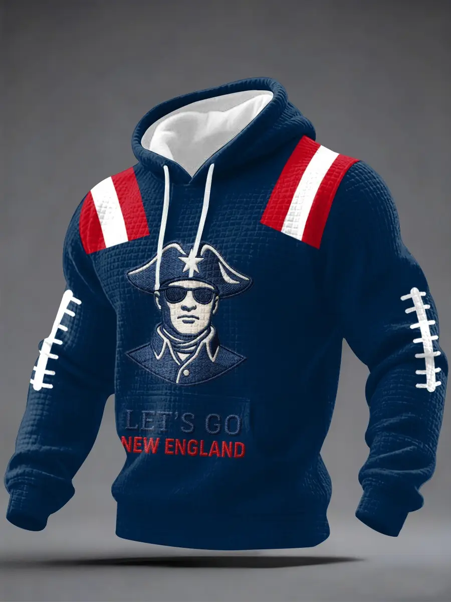 Let's Go New England Patriots Hoodie Men's NE Patriots Merch Football Game Day Fan Gear