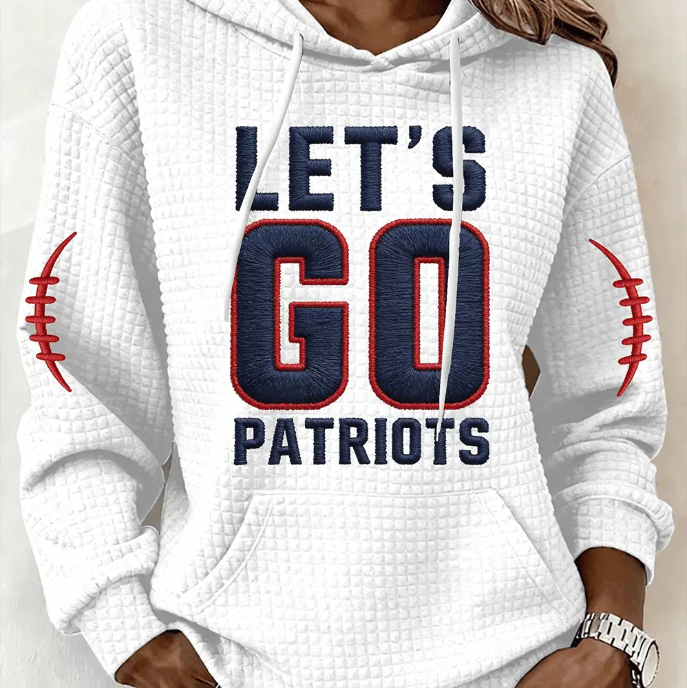 Let's Go Patriots Football Hoodie Game Day Football Hooded Sweatshirt New England Patriots Merch