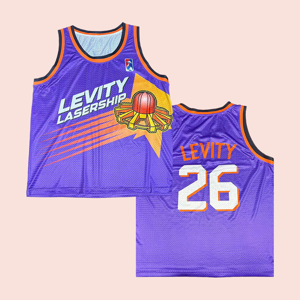 Levity Lasership Tank Top Jersey NBA Style With UFO And Laser Character Shirt Streetwear Clothes