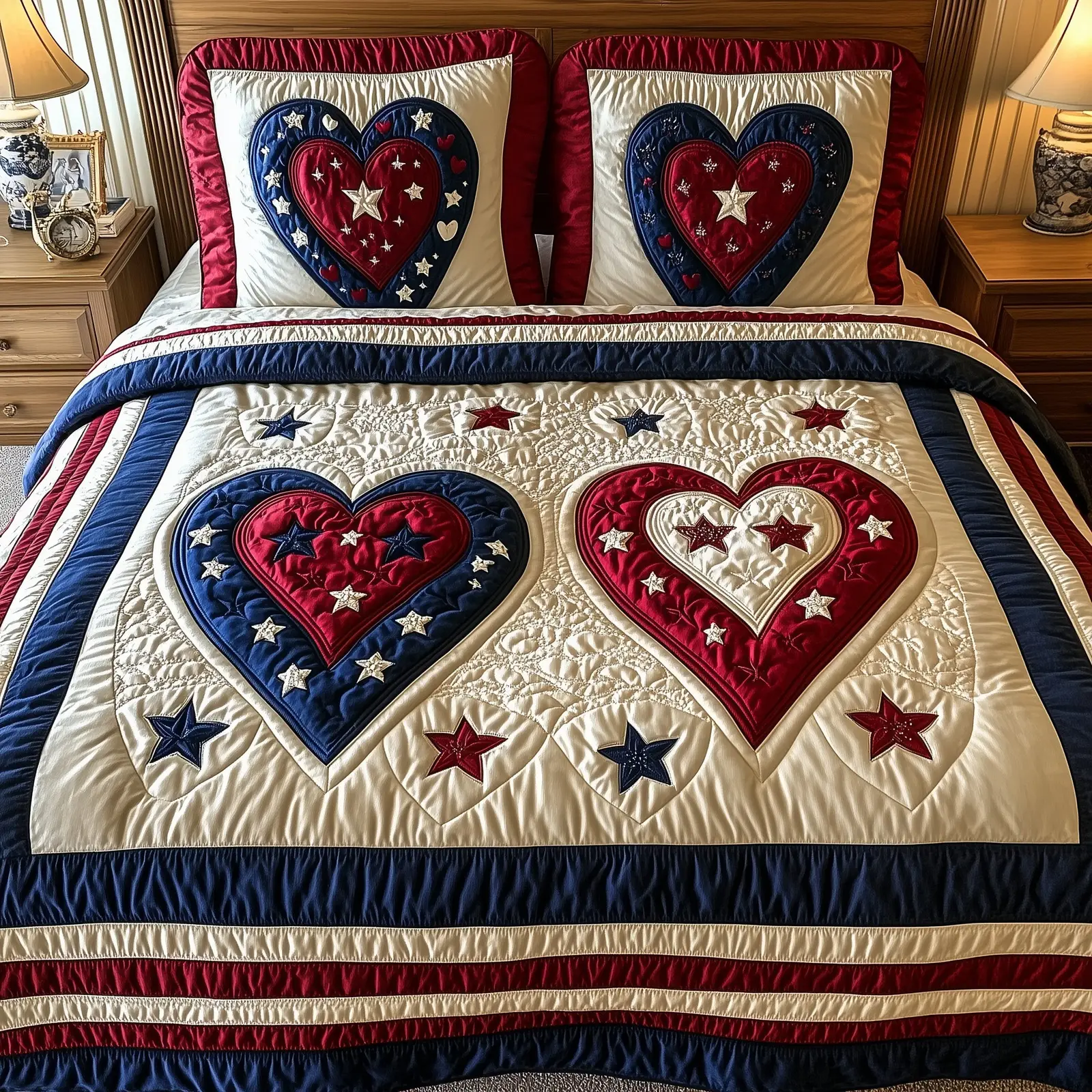 Liberty Heart Quilted Bedding Set All-Season