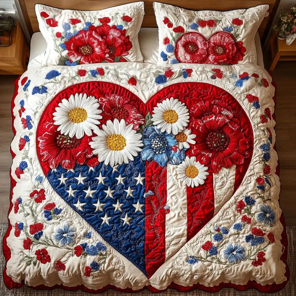 Liberty in Bloom  Quilted Bedding Set  Best Comforter Sets 4Th Of July Neighbor Gifts