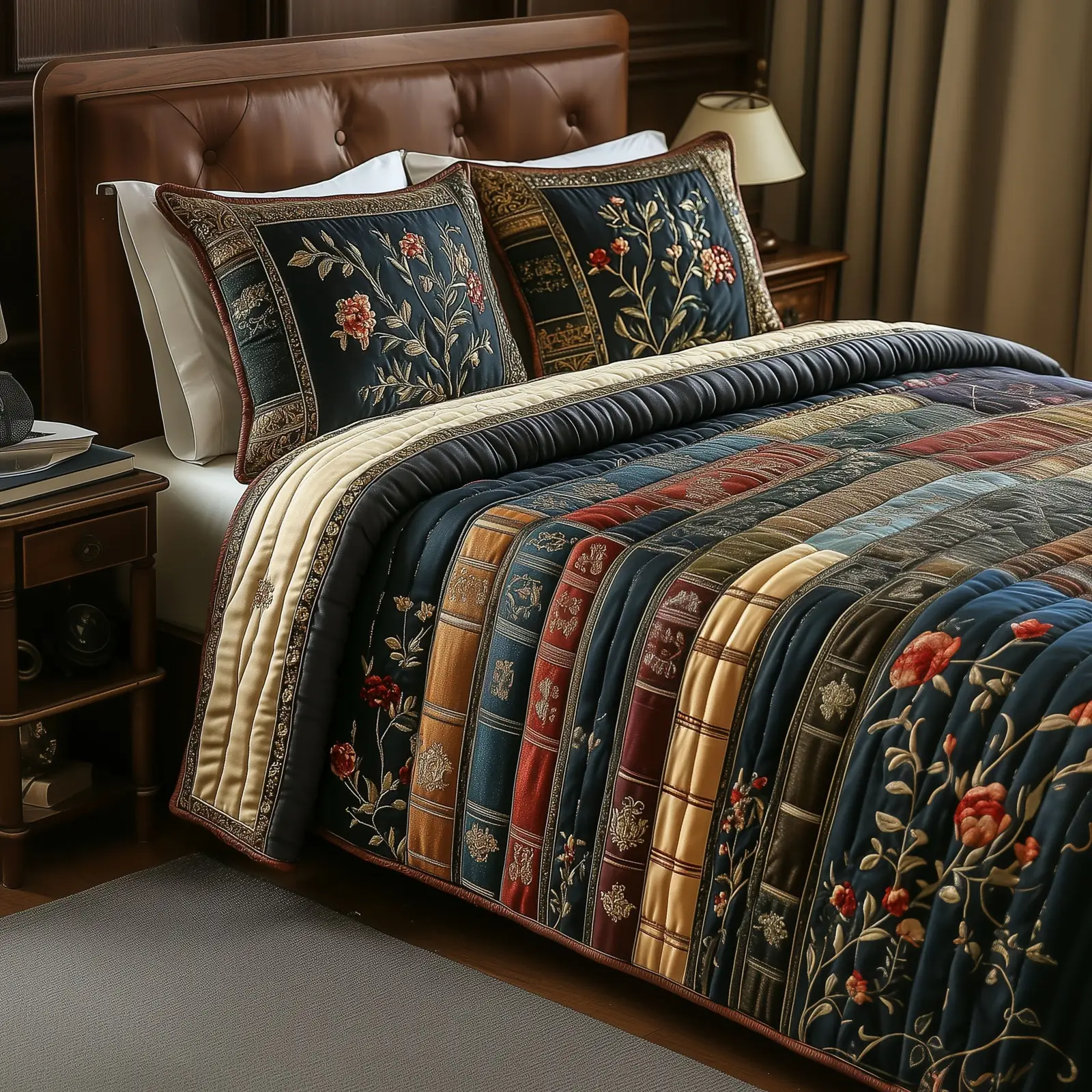 Library Dreams Quilted Bedding Set Bedroom Decor Ideas Book Lovers Gifts For Brothers Library Dreams Quilted Bedding Set Bedroom Decor Ideas Book Lovers Gifts For Brothers - Image 1