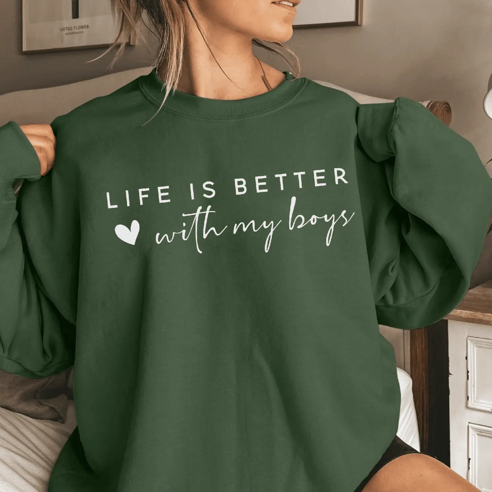 Life Is Better With My Boys Sweatshirt Funny Merch Gift Ideas For Girlfriend Life Is Better With My Boys Sweatshirt Funny Merch Gift Ideas For Girlfriend - Image 1