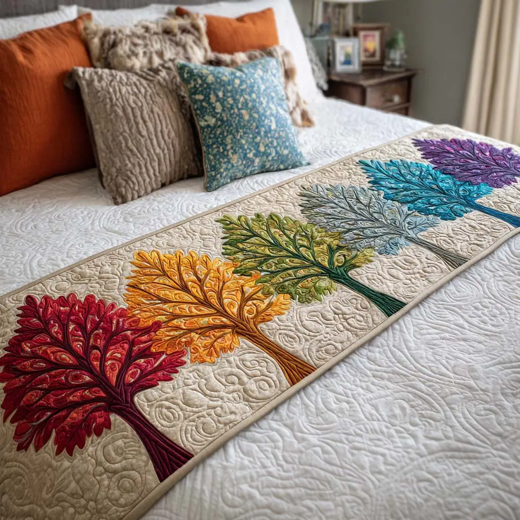 Life Roots Quilted Bed Runner Life Roots Spiritual Home Gift