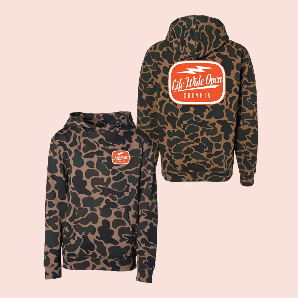 Life Wide Open Duck Camo Hoodie CboysTV Apparel Present For Enthusiasts